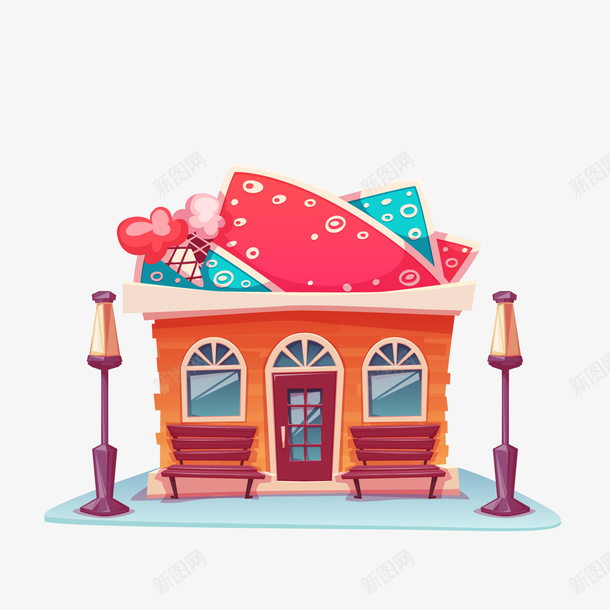 红色小商店png免抠素材_新图网 https://ixintu.com 卡通商铺 小商店 杂货铺 红色商铺 背景装饰