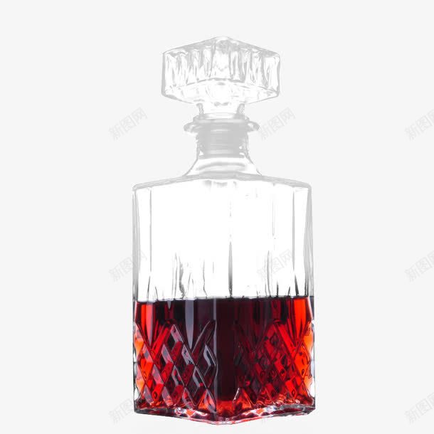 水晶玻璃红酒酒具玻璃瓶png免抠素材_新图网 https://ixintu.com 产品实物 方形酒樽 水晶玻璃 红酒酒具玻璃瓶 红酒酒瓶 醒酒器方酒瓶