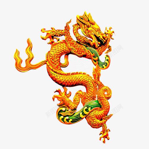 龙中国图腾片psd免抠素材_新图网 https://ixintu.com 古中国神话 图腾 金色 飞龙 龙