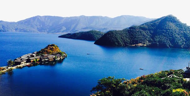 山河风景png免抠素材_新图网 https://ixintu.com 山峰 山脉 旅游 景区 河流 蓝色