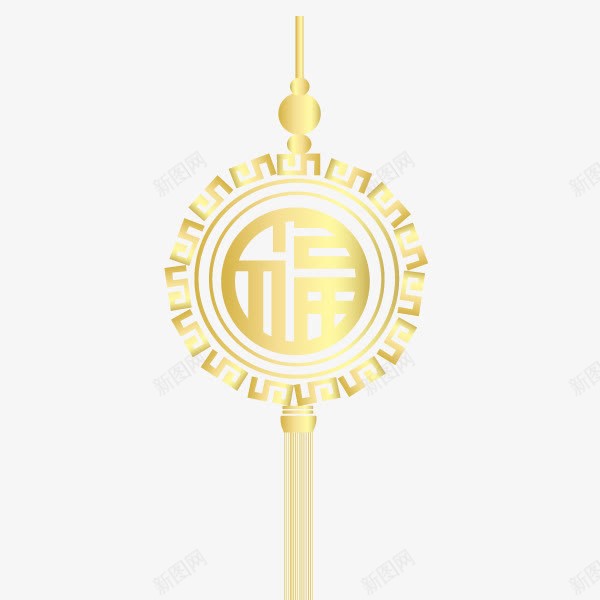 金色中国结png免抠素材_新图网 https://ixintu.com 2018狗年 中国风 传统 矢量图案 福字中国结 金色