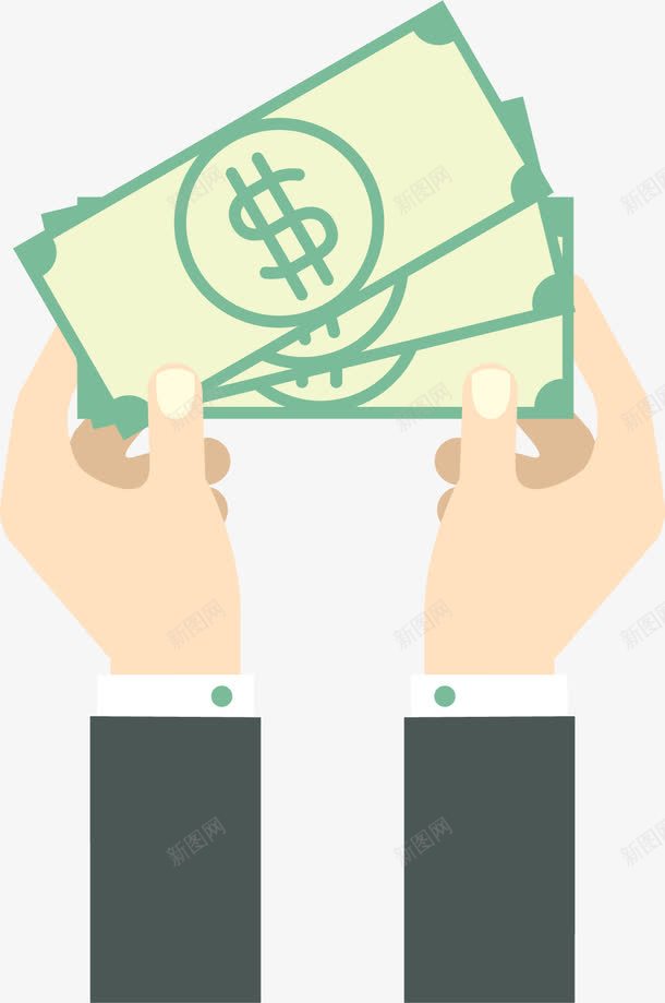 手拿钞票png免抠素材_新图网 https://ixintu.com 一个亿 发奖金 点钞票 现金 矢量素材 简笔画 钞票