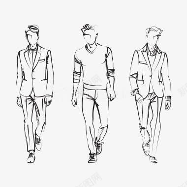 男装模特png免抠素材_新图网 https://ixintu.com 抽象 时尚 男人 男模 简笔画 西装