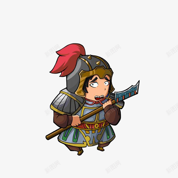 卡通害怕蜷缩着的古代士兵png免抠素材_新图网 https://ixintu.com 古代卡通人 古代士兵 害怕 惊恐 紧握武器 蜷缩