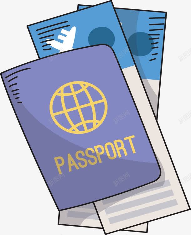 旅游度假护照机票矢量图ai免抠素材_新图网 https://ixintu.com 出国护照 护照 旅游机票 机票 矢量png 飞机票 矢量图
