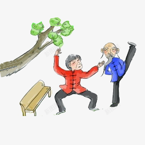 运动的老人家png免抠素材_新图网 https://ixintu.com 伸展筋骨 强身健体 手臂和腿部伸展运动瑜伽 晨练 练功 运动 运动老人 锻炼