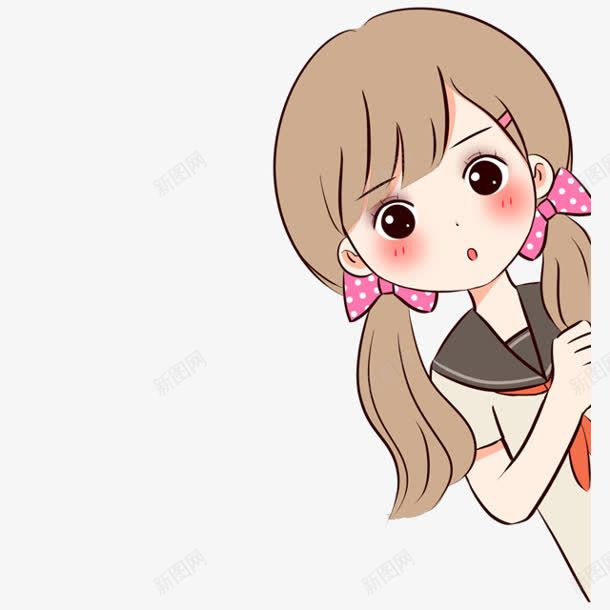 小女孩羞红脸观望png免抠素材_新图网 https://ixintu.com 小女孩 羞红 观望