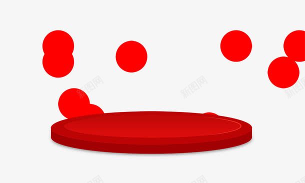 舞台png免抠素材_新图网 https://ixintu.com 喜庆 圆台 小红点 红点 红色 舞台