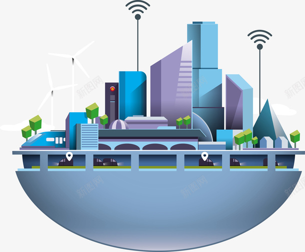 城市房屋与WIFI信号png免抠素材_新图网 https://ixintu.com 城市 城市建筑 建筑 建筑PNG 房屋 房屋建筑 矢量建筑