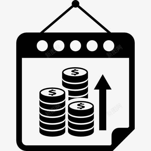 月收入增加的日历页图标png_新图网 https://ixintu.com 业务接口 商务日历 收入增加 日历 日历图标 日历页 钱