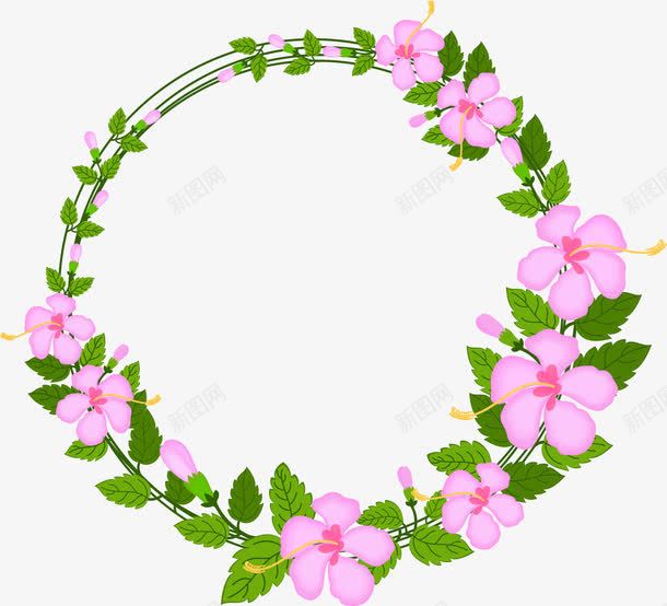 粉色樱花花藤边框png免抠素材_新图网 https://ixintu.com 图 早安问候 樱花 樱花花环 粉色樱花 花藤