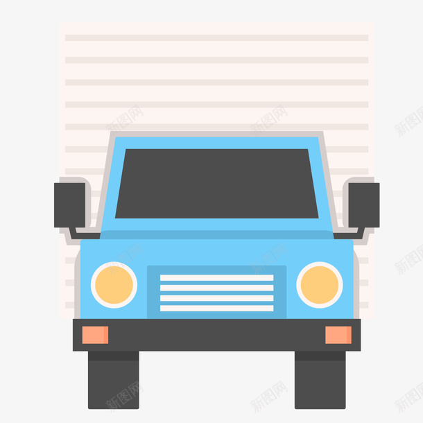 一张手绘的货车正面图png免抠素材_新图网 https://ixintu.com 扁平化 正面 汽车 货车 车头 车正面 运货 运输