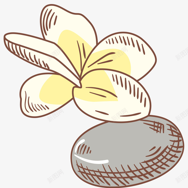 鸡蛋花和舌头手绘插画png免抠素材_新图网 https://ixintu.com SPA 免抠PNG 温泉 美容 鸡蛋花 鸡蛋花和舌头手绘插画