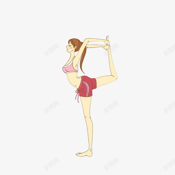 卡通做后高抬腿的瑜伽动作的女孩png免抠素材_新图网 https://ixintu.com 减肥塑形 卡通做后高抬腿的瑜伽动作的女孩素材免费下载 后高抬腿 性感女孩 长腿女孩