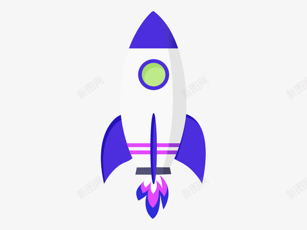 卡通火箭蓝色会飞的png免抠素材_新图网 https://ixintu.com 会飞的 卡通 火箭 蓝色