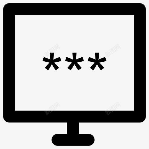 密码图标png_新图网 https://ixintu.com 安全 安全系统 密码 星号 监控屏幕 隐私
