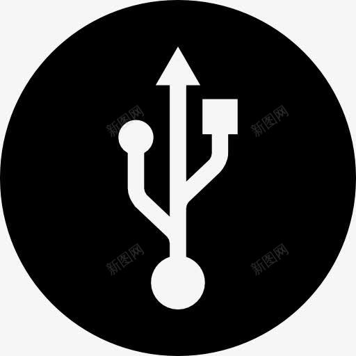 USB界面圆形符号图标png_新图网 https://ixintu.com USB接口 圆形 圈 标志 符号 连接