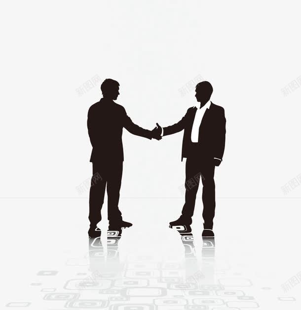 剪影商务人物握手png免抠素材_新图网 https://ixintu.com 剪影 商务人物 握手