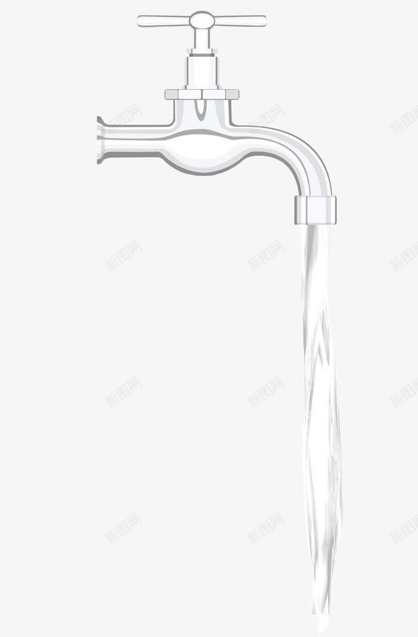 白色手绘流水水龙头png免抠素材_新图网 https://ixintu.com 手绘 水管 水龙头 水龙头图案 水龙头流水 流水 白色 省水 节约用水