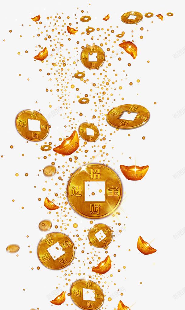 金色大气的跌落的金钱金元宝png免抠素材_新图网 https://ixintu.com 大气的 素材 跌落的 金元宝 金色 金钱