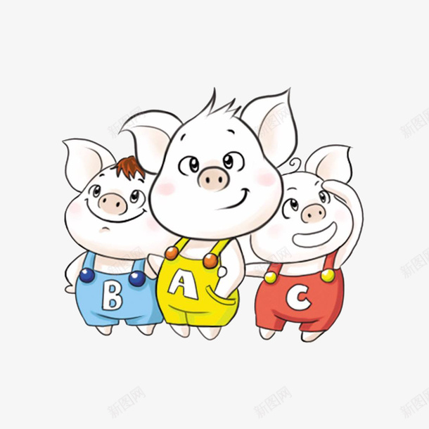 三只小猪png免抠素材_新图网 https://ixintu.com 三只小猪 免费素材 卡通 可爱 粉色