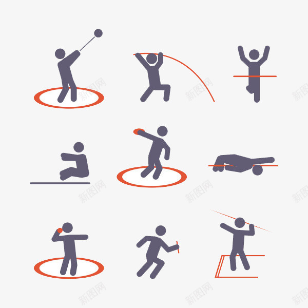 黑白简笔画运动项目小人psd免抠素材_新图网 https://ixintu.com 体育 小人 简笔 运动 项目 黑白