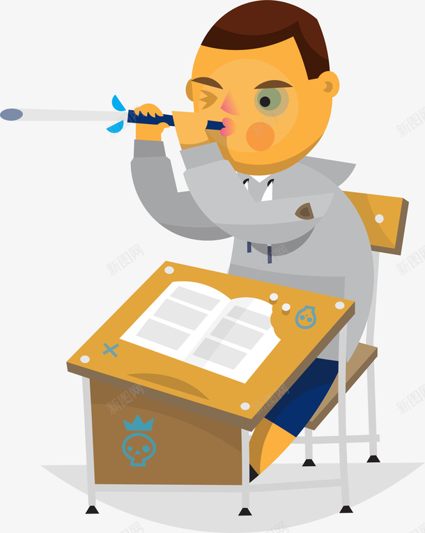 卡通调皮少年png免抠素材_新图网 https://ixintu.com 卡通少年 坏学生 坏孩子 坏小孩 学校霸王 男孩 装饰图案 调皮男生