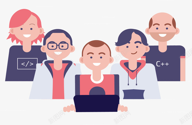 公司程序开发小组png免抠素材_新图网 https://ixintu.com 工程师 开发人员 开发工程师 开发组 矢量png 程序员