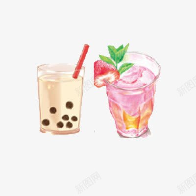卡通珍珠饮料跟草莓饮料png免抠素材_新图网 https://ixintu.com 卡通 卡通图珍珠奶茶 插画 玻璃杯 珍珠奶茶 珍珠奶茶免抠图 绘画 草莓 草莓饮料 食物 饮料 黑色珍珠