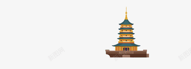 古典中国风宝塔装饰png免抠素材_新图网 https://ixintu.com 中国风 古典 塔 简约