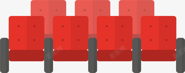 红色扁平电影院座椅png免抠素材_新图网 https://ixintu.com 影视 影音 扁平座椅 播放 电影 电影院座椅 红色座位