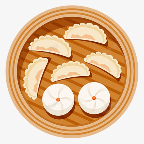 新年团圆美味饺子png免抠素材_新图网 https://ixintu.com 团圆饭 团圆饺子 新年团圆 白色包子 美味饺子 黄色饺子