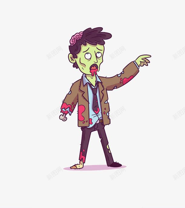 卡通僵尸png免抠素材_新图网 https://ixintu.com 丧尸 僵尸 动漫僵尸 卡通人物 男孩 破烂衣服