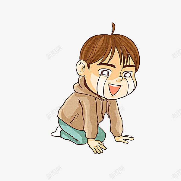哭啼的男孩png免抠素材_新图网 https://ixintu.com 伤心的 小男孩 泪水 流泪的 跪着的 跪着的人