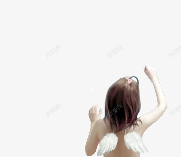 天使翅膀png免抠素材_新图网 https://ixintu.com 人物 小女孩 白色 真人小孩 翅膀