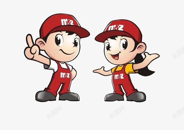 两个小孩png免抠素材_新图网 https://ixintu.com 举手 女孩 小男孩举手 帽子 男孩
