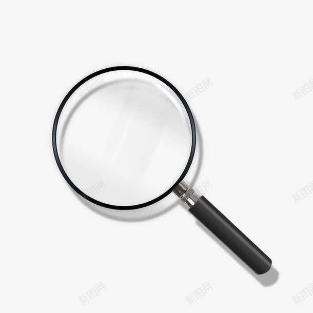 简易放大镜png免抠素材_新图网 https://ixintu.com 产品实物 办公用品 透明 镜片 黑色
