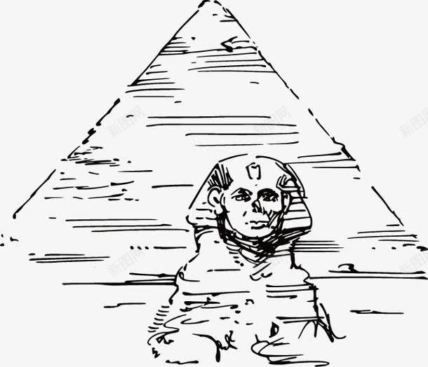 手绘古埃及金字塔狮身人面像线稿矢量图ai免抠素材_新图网 https://ixintu.com 古埃及 手绘 狮身人面像 线稿 金字塔 矢量图