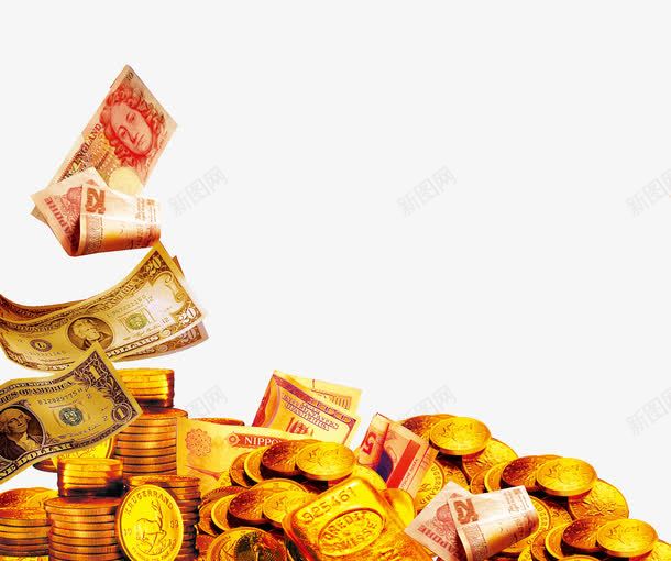 金币纸钞png免抠素材_新图网 https://ixintu.com 晒美元 现金 现金流 理财 硬币 美元 财富 金币 金融金币元宝 钱 钱多多