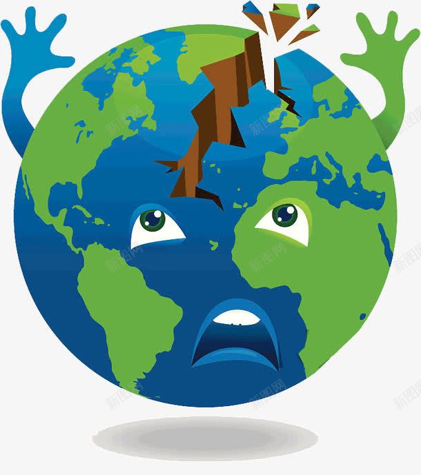 地球的震动裂纹图标png_新图网 https://ixintu.com 保护 地震救援 宣传 平面设计 空洞 自然灾害
