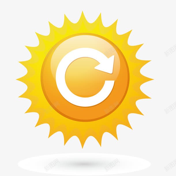 循环png免抠素材_新图网 https://ixintu.com PNG免扣图下载 太阳 环保 箭头 装饰 金闪闪