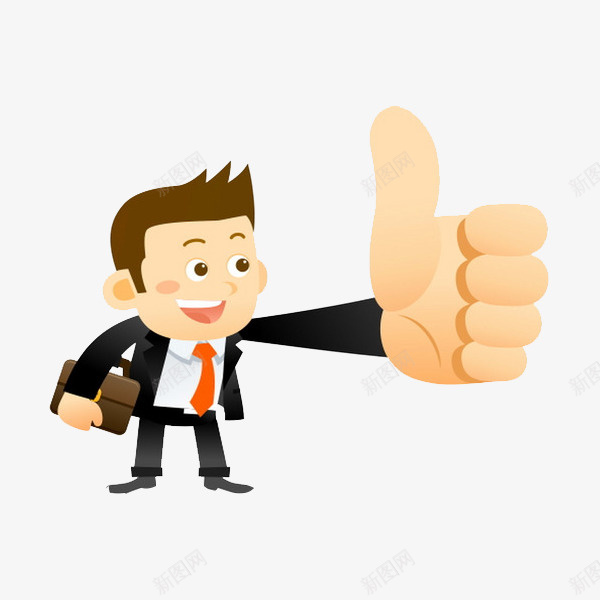 卡通竖起大拇指的男人png免抠素材_新图网 https://ixintu.com 卡通 商务 大拇指 插图 男人 称赞的 西装 高兴的