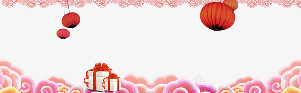 云腾图案装饰背景psd免抠素材_新图网 https://ixintu.com 云图 云图案 云腾图案 灯笼 背景 装饰 边框