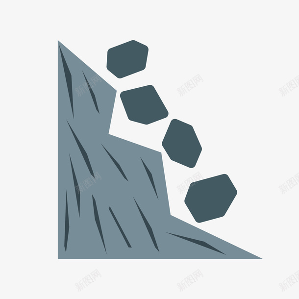 灰色山体滑坡灾害图标矢量图ai_新图网 https://ixintu.com 危险地段 图标 山体滑坡 灰色 灾害 石头 自然 矢量图
