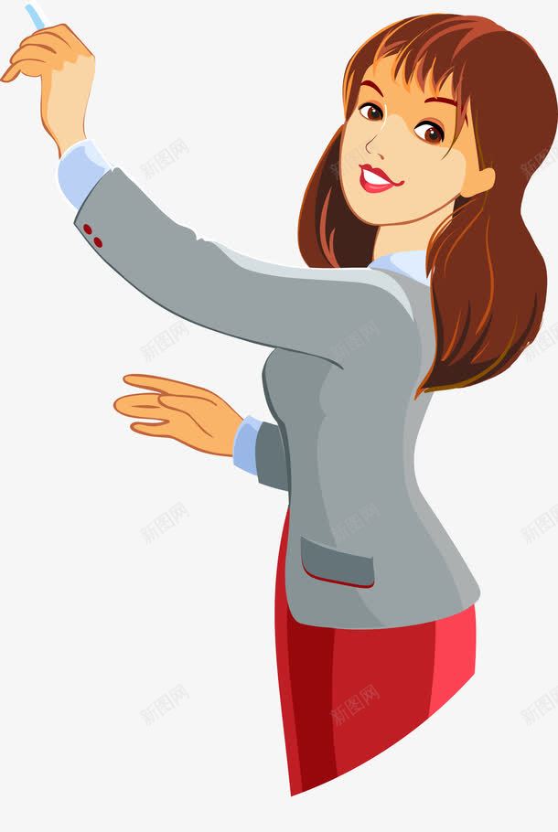可爱女教师png免抠素材_新图网 https://ixintu.com 人物 写字 助教 卡通人物 女人 教导 教师 教育 矢量人物 老师 职业