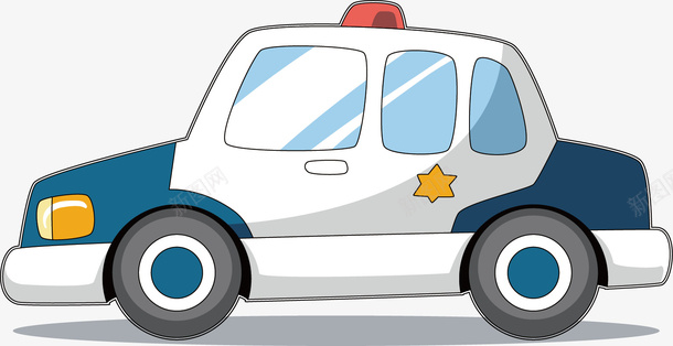 蓝白色相间色警察车矢量图ai免抠素材_新图网 https://ixintu.com 卡通手绘 商务 工作 蓝白色 装饰 警车 矢量图