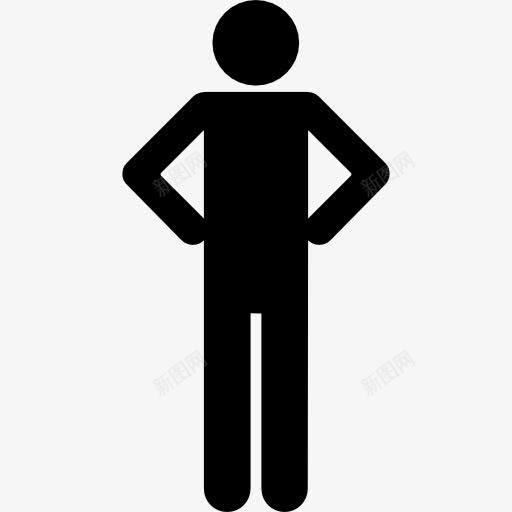 双手放在臀部的轮廓图标png_新图网 https://ixintu.com 两手叉腰 个人用户 人的剪影 双手放在臀部