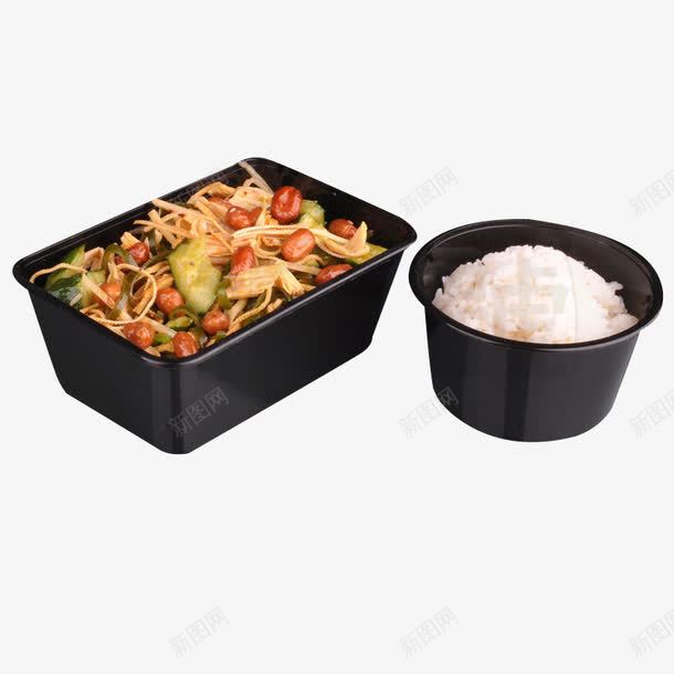 米饭搭配炒菜餐饮png免抠素材_新图网 https://ixintu.com 中式快餐 打包快餐实物 餐饮菜单素材 黑色包装盒