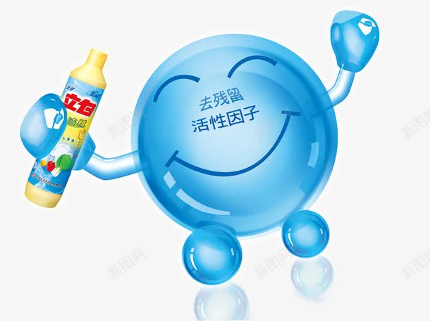 活性因子卡通图案png免抠素材_新图网 https://ixintu.com 免费png素材 洗护用品 洗洁精海报 活性因子