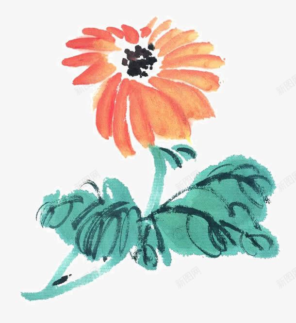 彩墨秋菊png免抠素材_新图网 https://ixintu.com 国画写生小品 国画花卉 宣纸花草 彩墨国画花草 手绘国画 手绘花草 装饰植物手绘